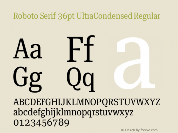 Roboto Serif 36pt UltraCondensed Regular Version 1.008图片样张