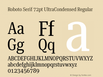 Roboto Serif 72pt UltraCondensed Regular Version 1.008图片样张