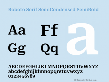 Roboto Serif SemiCondensed SemiBold Version 1.008图片样张