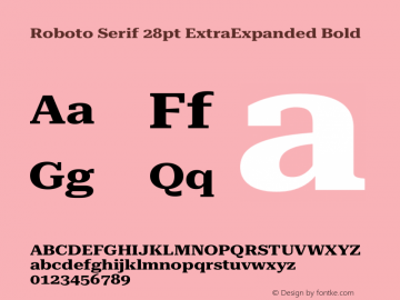 Roboto Serif 28pt ExtraExpanded Bold Version 1.008图片样张