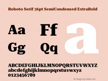 Roboto Serif 36pt SemiCondensed ExtraBold Version 1.008图片样张