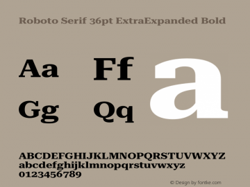 Roboto Serif 36pt ExtraExpanded Bold Version 1.008图片样张