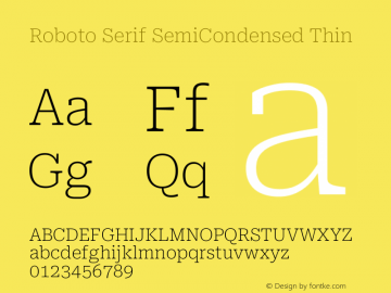 Roboto Serif SemiCondensed Thin Version 1.008图片样张