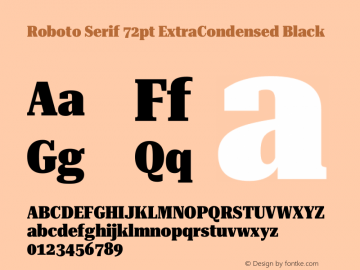 Roboto Serif 72pt ExtraCondensed Black Version 1.008图片样张