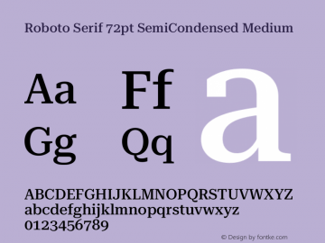 Roboto Serif 72pt SemiCondensed Medium Version 1.008图片样张