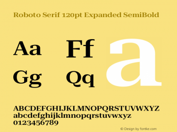 Roboto Serif 120pt Expanded SemiBold Version 1.008图片样张