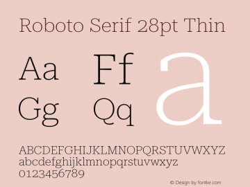 Roboto Serif 28pt Thin Version 1.008图片样张