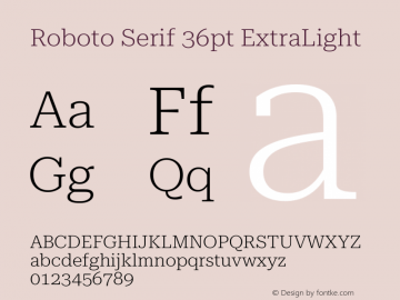 Roboto Serif 36pt ExtraLight Version 1.008图片样张