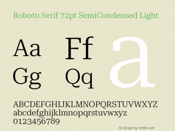 Roboto Serif 72pt SemiCondensed Light Version 1.008图片样张