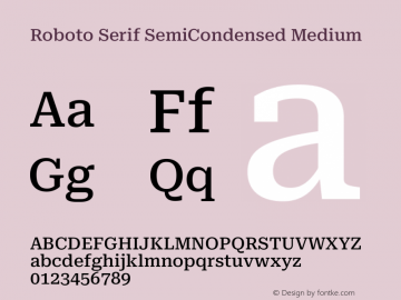 Roboto Serif SemiCondensed Medium Version 1.008图片样张