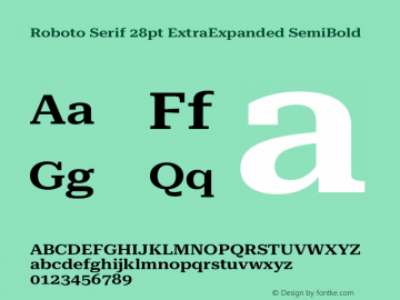 Roboto Serif 28pt ExtraExpanded SemiBold Version 1.008图片样张