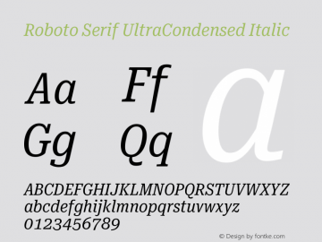 Roboto Serif UltraCondensed Italic Version 1.008图片样张