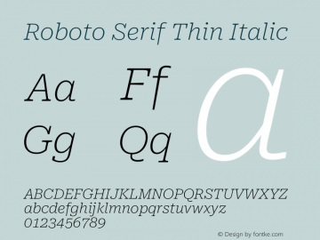 Roboto Serif Thin Italic Version 1.008图片样张