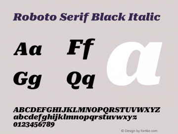 Roboto Serif Black Italic Version 1.008图片样张
