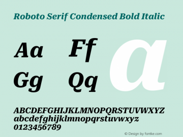 Roboto Serif Condensed Bold Italic Version 1.008图片样张