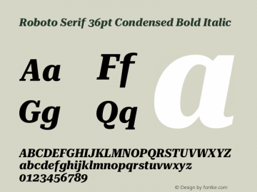 Roboto Serif 36pt Condensed Bold Italic Version 1.008图片样张