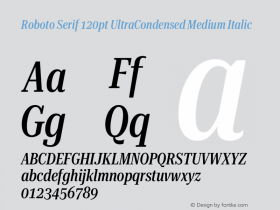 Roboto Serif 120pt UltraCondensed Medium Italic Version 1.008图片样张