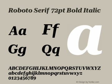 Roboto Serif 72pt Bold Italic Version 1.008图片样张