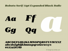 Roboto Serif 72pt Expanded Black Italic Version 1.008图片样张