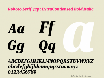 Roboto Serif 72pt ExtraCondensed Bold Italic Version 1.008图片样张