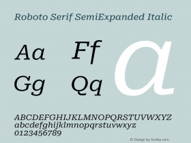 Roboto Serif SemiExpanded Italic Version 1.008图片样张