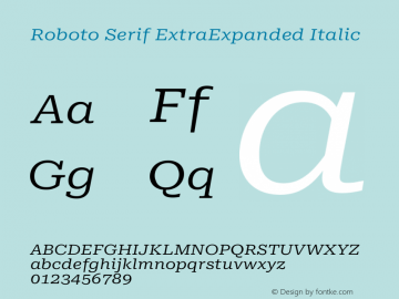 Roboto Serif ExtraExpanded Italic Version 1.008图片样张