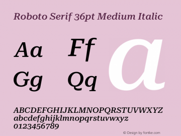 Roboto Serif 36pt Medium Italic Version 1.008图片样张