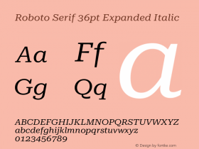 Roboto Serif 36pt Expanded Italic Version 1.008图片样张