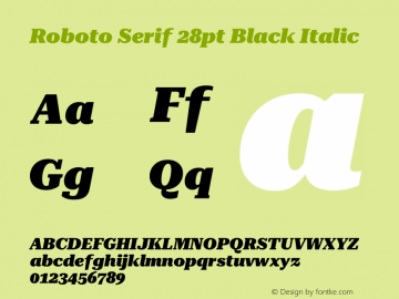 Roboto Serif 28pt Black Italic Version 1.008图片样张