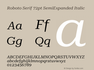 Roboto Serif 72pt SemiExpanded Italic Version 1.008图片样张