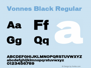 Vonnes Black Regular 001.000 Font Sample