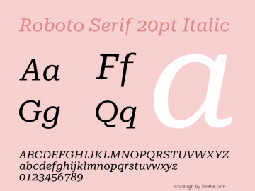 Roboto Serif 20pt Italic Version 1.008图片样张