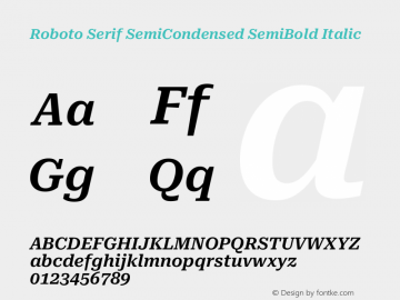 Roboto Serif SemiCondensed SemiBold Italic Version 1.008图片样张