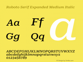 Roboto Serif Expanded Medium Italic Version 1.008图片样张