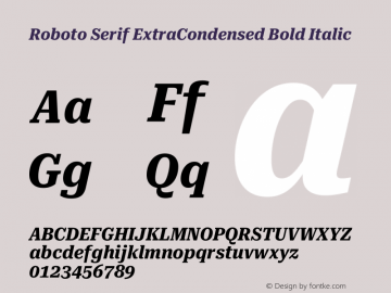 Roboto Serif ExtraCondensed Bold Italic Version 1.008图片样张