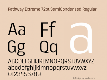 Pathway Extreme 72pt SemiCondensed Regular Version 1.001;gftools[0.9.26]图片样张