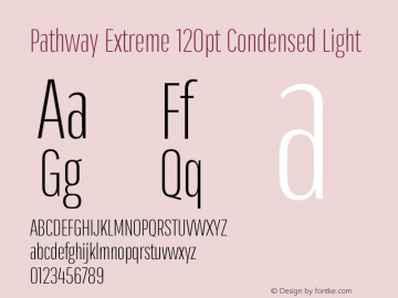 Pathway Extreme 120pt Condensed Light Version 1.001;gftools[0.9.26]图片样张