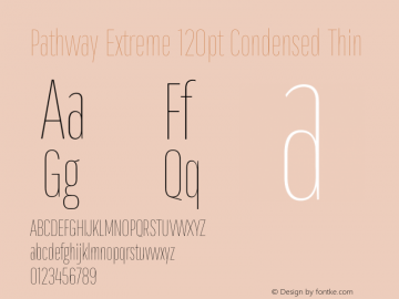 Pathway Extreme 120pt Condensed Thin Version 1.001;gftools[0.9.26]图片样张
