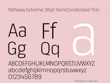 Pathway Extreme 36pt SemiCondensed Thin Version 1.001;gftools[0.9.26]图片样张