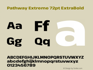 Pathway Extreme 72pt ExtraBold Version 1.001;gftools[0.9.26]图片样张