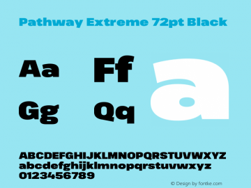 Pathway Extreme 72pt Black Version 1.001;gftools[0.9.26]图片样张
