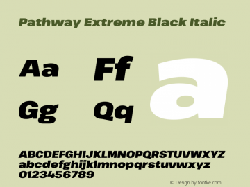 Pathway Extreme Black Italic Version 1.001;gftools[0.9.26]图片样张