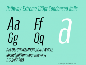 Pathway Extreme 120pt Condensed Italic Version 1.001;gftools[0.9.26]图片样张