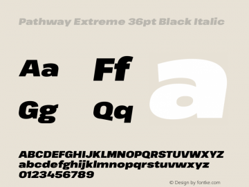 Pathway Extreme 36pt Black Italic Version 1.001;gftools[0.9.26]图片样张