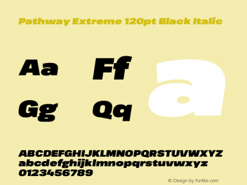 Pathway Extreme 120pt Black Italic Version 1.001;gftools[0.9.26]图片样张