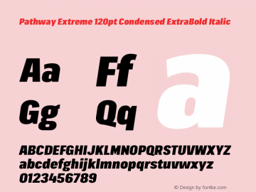 Pathway Extreme 120pt Condensed ExtraBold Italic Version 1.001;gftools[0.9.26]图片样张