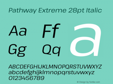 Pathway Extreme 28pt Italic Version 1.001;gftools[0.9.26]图片样张