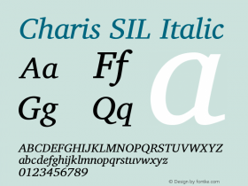 Charis SIL Italic Version 6.101图片样张