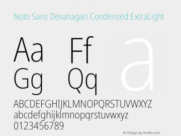 Noto Sans Devanagari Condensed ExtraLight Version 2.004图片样张