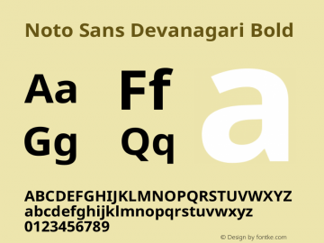 Noto Sans Devanagari Bold Version 2.004图片样张